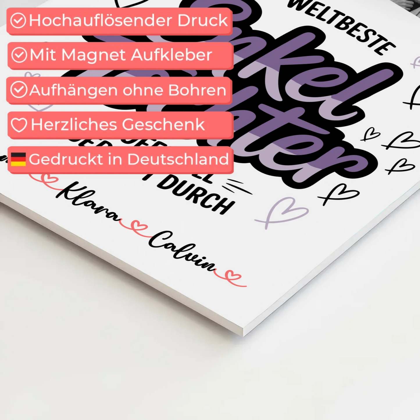 Fotoboard Magnet Wandbild Geschenk Fotocollage Enkeltochter Weltbeste Enkeltochter Offiziell Geprüft Durch 4