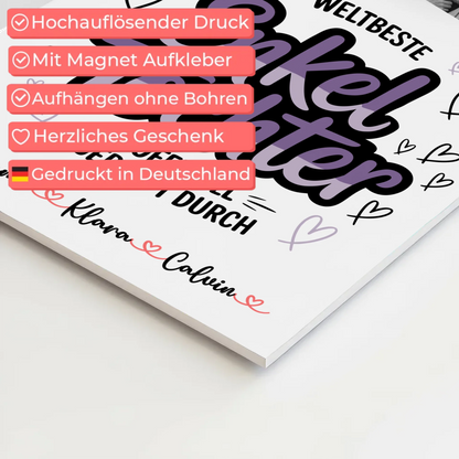 Fotoboard Magnet Wandbild Geschenk Fotocollage Enkeltochter Weltbeste Enkeltochter Offiziell Geprüft Durch 4