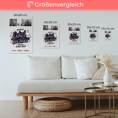 Fotoboard Magnet Wandbild Geschenk Fotocollage Enkeltochter Weltbeste Enkeltochter Offiziell Geprüft Durch