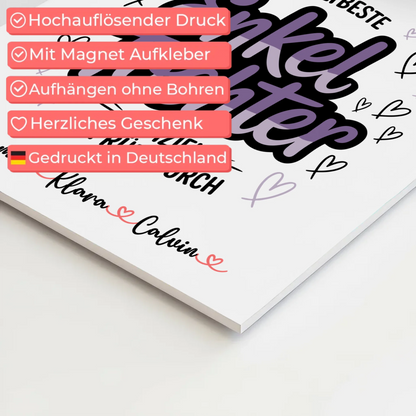 Fotoboard Magnet Wandbild Geschenk Fotocollage Enkeltochter Weltbeste Enkeltochter Offiziell Geprüft Durch 10