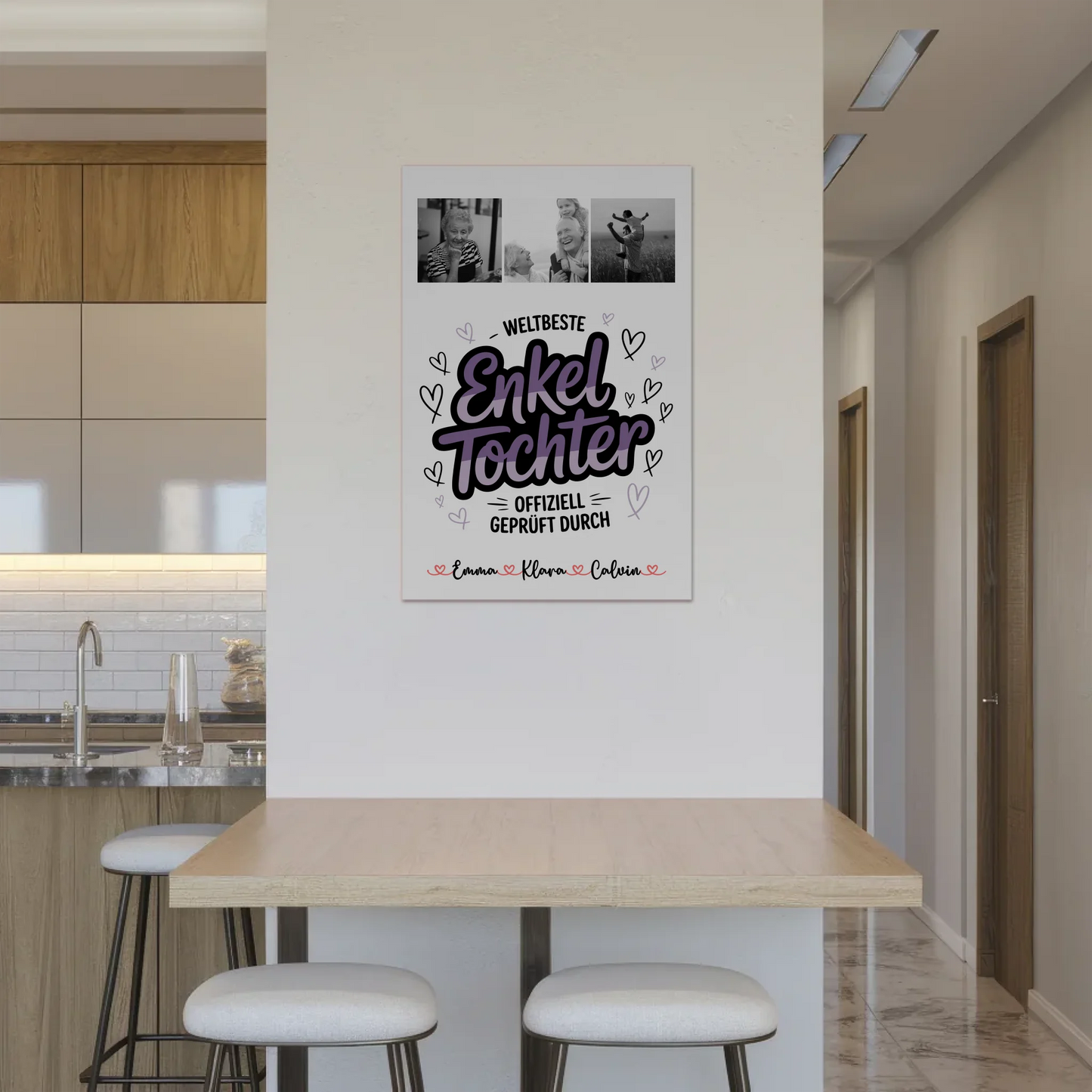 Fotoboard Magnet Wandbild Geschenk Fotocollage Enkeltochter Weltbeste Enkeltochter Offiziell Geprüft Durch