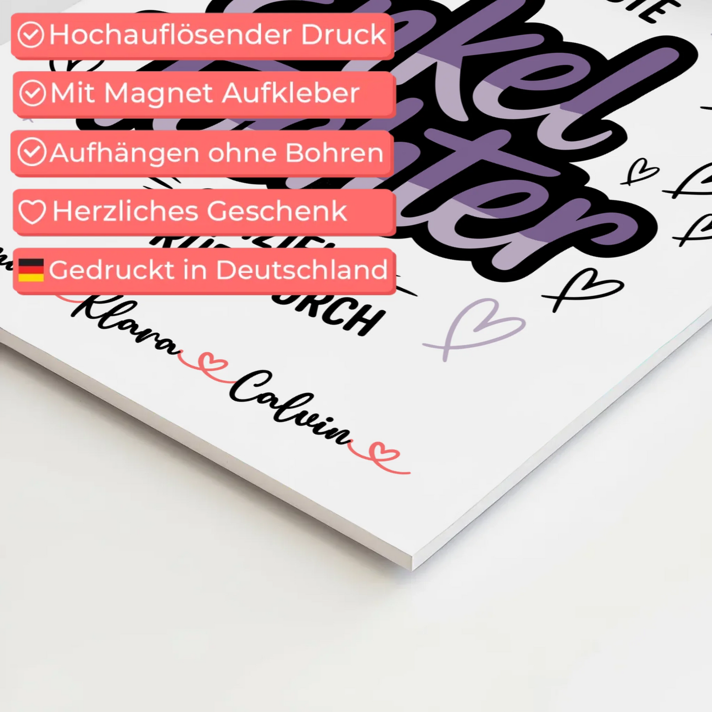 Fotoboard Magnet Wandbild Geschenk Fotocollage Enkeltochter Weltbeste Enkeltochter Offiziell Geprüft Durch