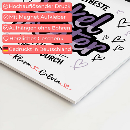 Fotoboard Magnet Wandbild Geschenk Fotocollage Enkeltochter Weltbeste Enkeltochter Offiziell Geprüft Durch