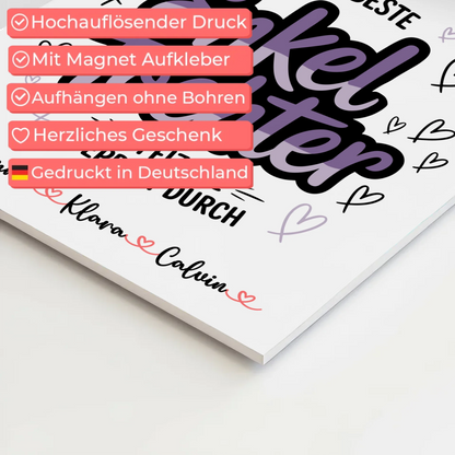 Fotoboard Magnet Wandbild Geschenk Fotocollage Enkeltochter Weltbeste Enkeltochter Offiziell Geprüft Durch