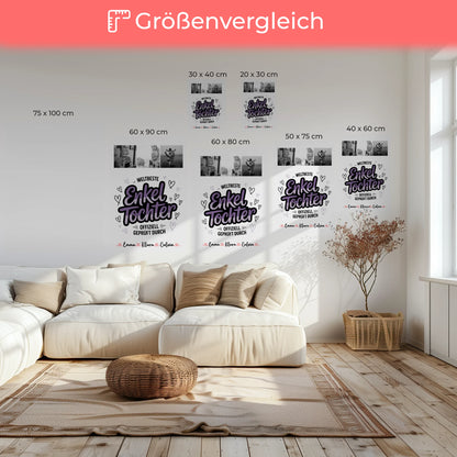 Personalisierte Leinwand Geschenk Fotocollage Enkeltochter Weltbeste Enkeltochter Offiziell Geprüft Durch 6