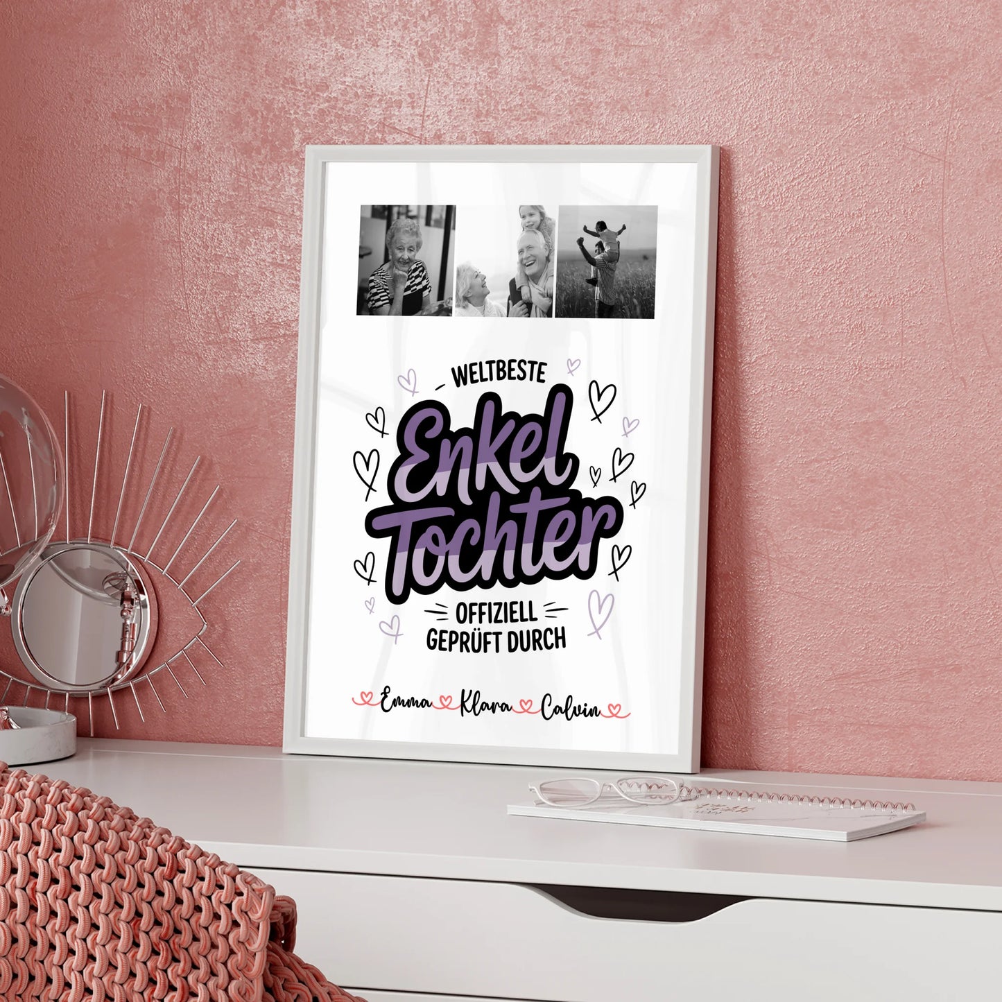 Poster Personalisiert Geschenk Fotocollage Enkeltochter Weltbeste Enkeltochter Offiziell Geprüft Durch