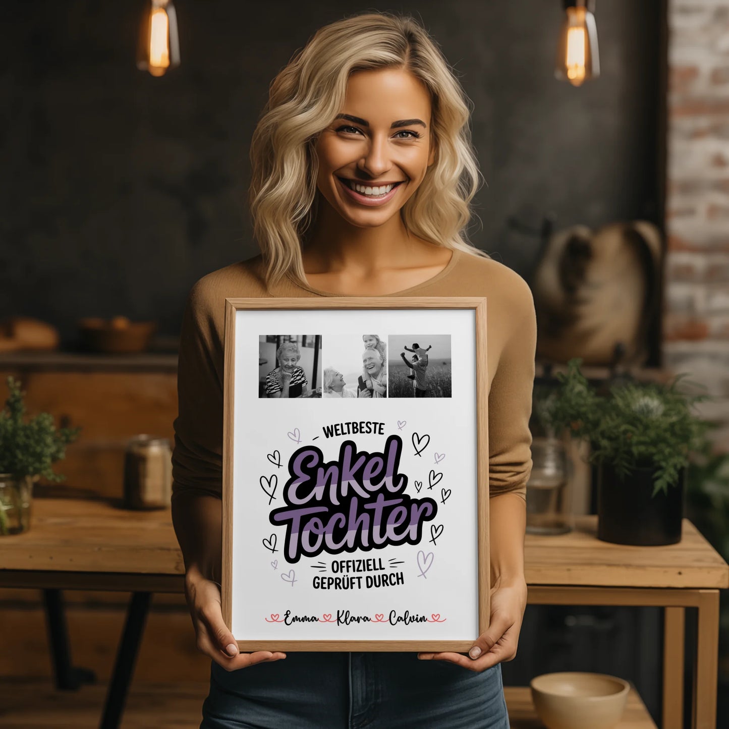 Poster Personalisiert Geschenk Fotocollage Enkeltochter Weltbeste Enkeltochter Offiziell Geprüft Durch
