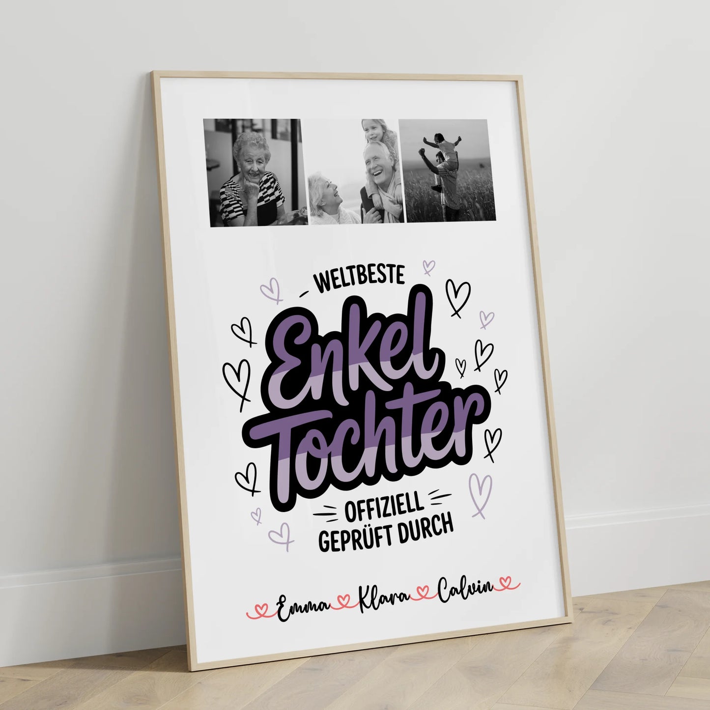 Poster Personalisiert Geschenk Fotocollage Enkeltochter Weltbeste Enkeltochter Offiziell Geprüft Durch