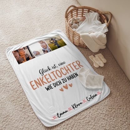 Decke Mit Namen Fotocollage Enkeltochter Glück Ist eine Enkeltochter Wie Dich Zu Haben Geschenk 2