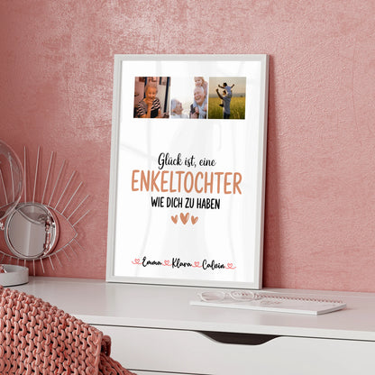 Karten Poster Personalisiert mit Fotocollage Enkeltochter Glück Ist eine Enkeltochter Wie Dich Zu Haben
