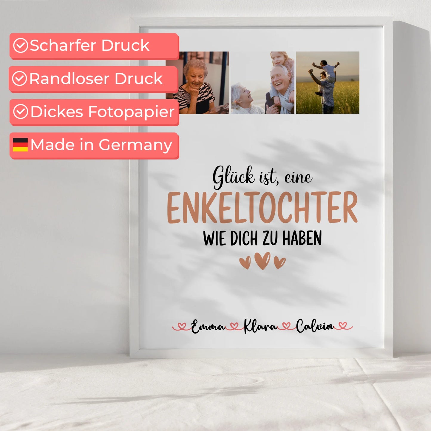 Karten Poster Personalisiert mit Fotocollage Enkeltochter Glück Ist eine Enkeltochter Wie Dich Zu Haben