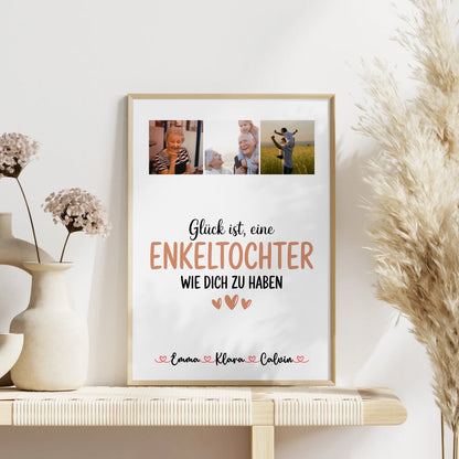 Karten Poster Personalisiert mit Fotocollage Enkeltochter Glück Ist eine Enkeltochter Wie Dich Zu Haben