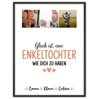 Karten Poster Personalisiert mit Fotocollage Enkeltochter Glück Ist eine Enkeltochter Wie Dich Zu Haben