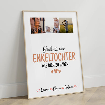 Karten Poster Personalisiert mit Fotocollage Enkeltochter Glück Ist eine Enkeltochter Wie Dich Zu Haben