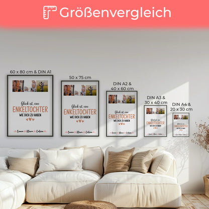 Karten Poster Personalisiert mit Fotocollage Enkeltochter Glück Ist eine Enkeltochter Wie Dich Zu Haben