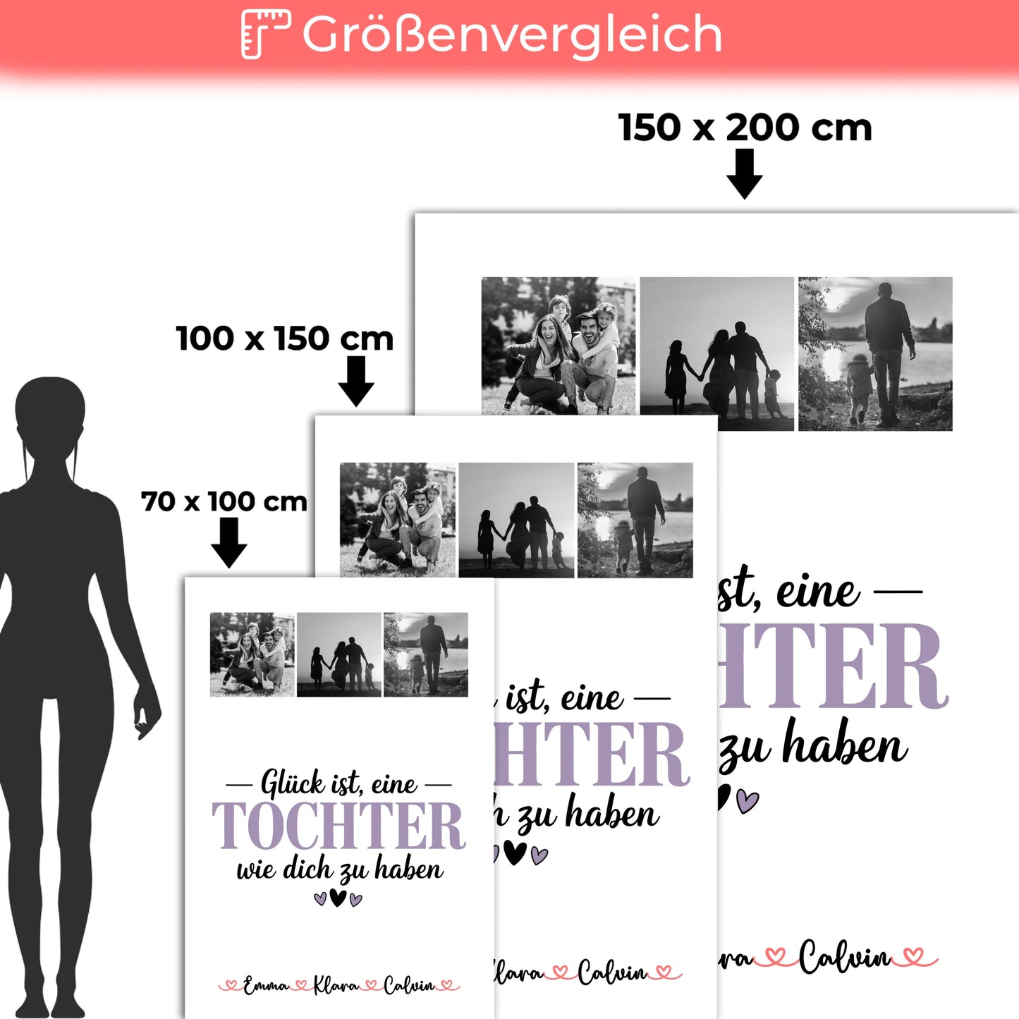 Personalisierte Decke Für Tochter Fotocollage für Tochter Glück Ist eine Tochter Wie Dich Zu Haben 5