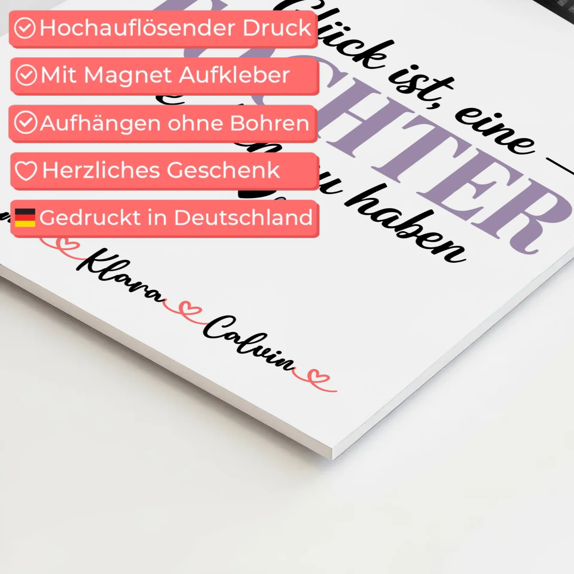 Fotoboard Magnet Poster Fotocollage für Tochter Glück Ist eine Tochter Wie Dich Zu Haben Geschenk 4