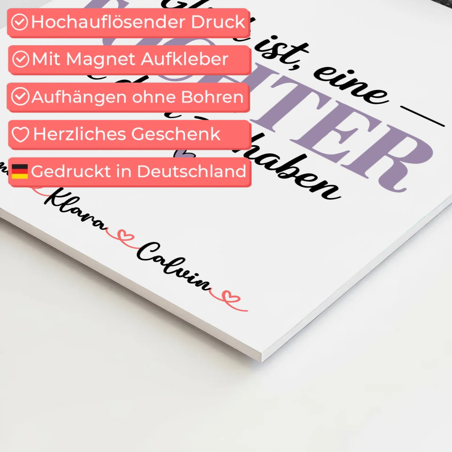 Fotoboard Magnet Poster Fotocollage für Tochter Glück Ist eine Tochter Wie Dich Zu Haben Geschenk