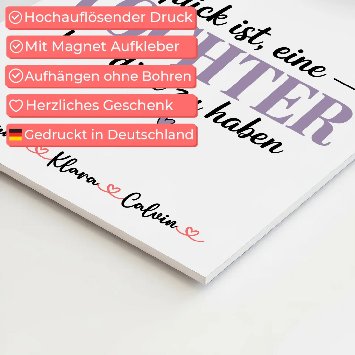 Fotoboard Magnet Poster Fotocollage für Tochter Glück Ist eine Tochter Wie Dich Zu Haben Geschenk