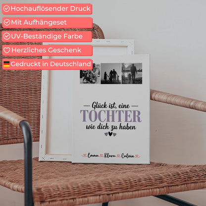 Leinwand Bild Fotocollage für Tochter Glück Ist eine Tochter Wie Dich Zu Haben personalisiert 5
