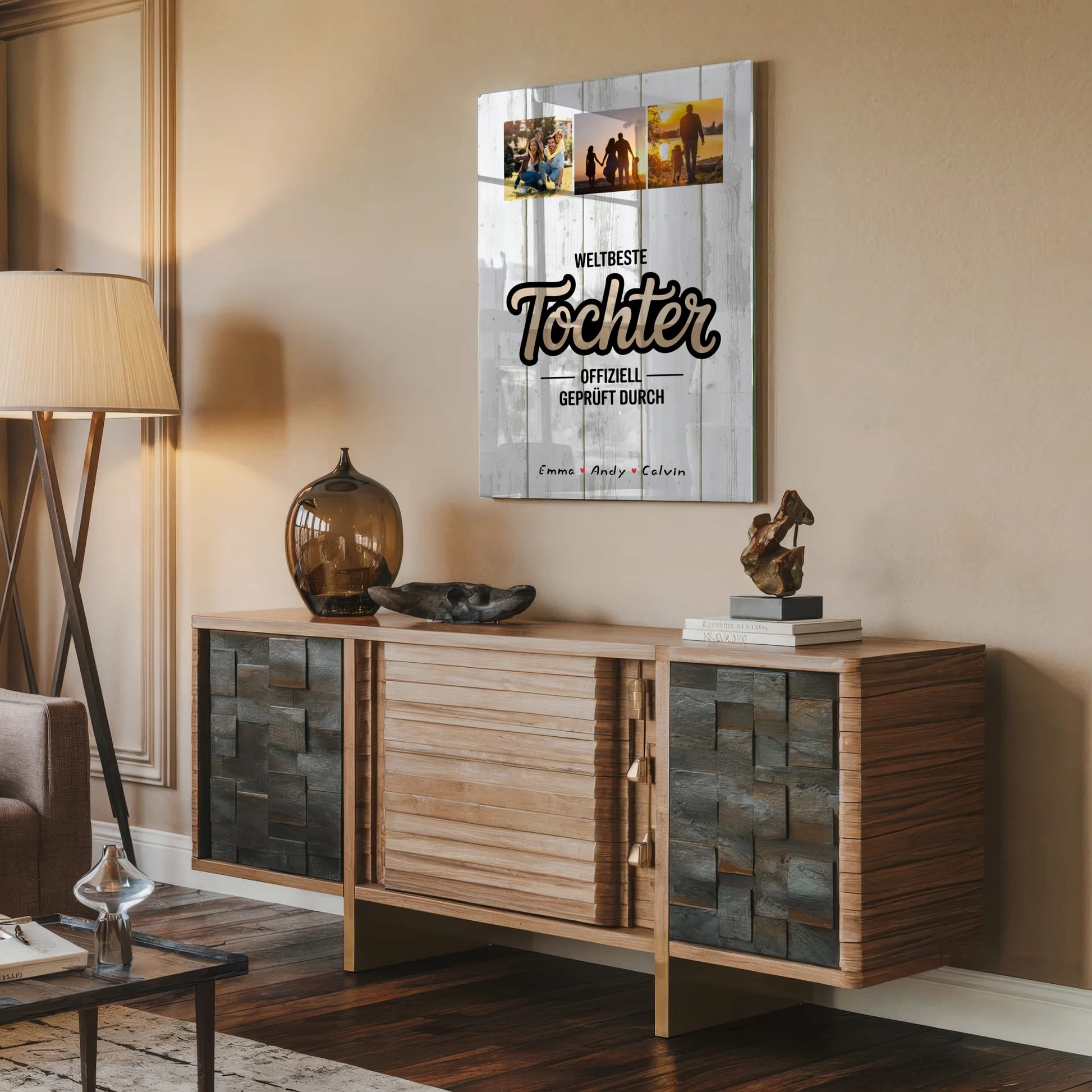 Personalisierte Geschenke für Tochter Foto Acrylglas Weltbeste Tochter Offiziell Geprüft Durch Fotocollage Leinwand Tasse 2