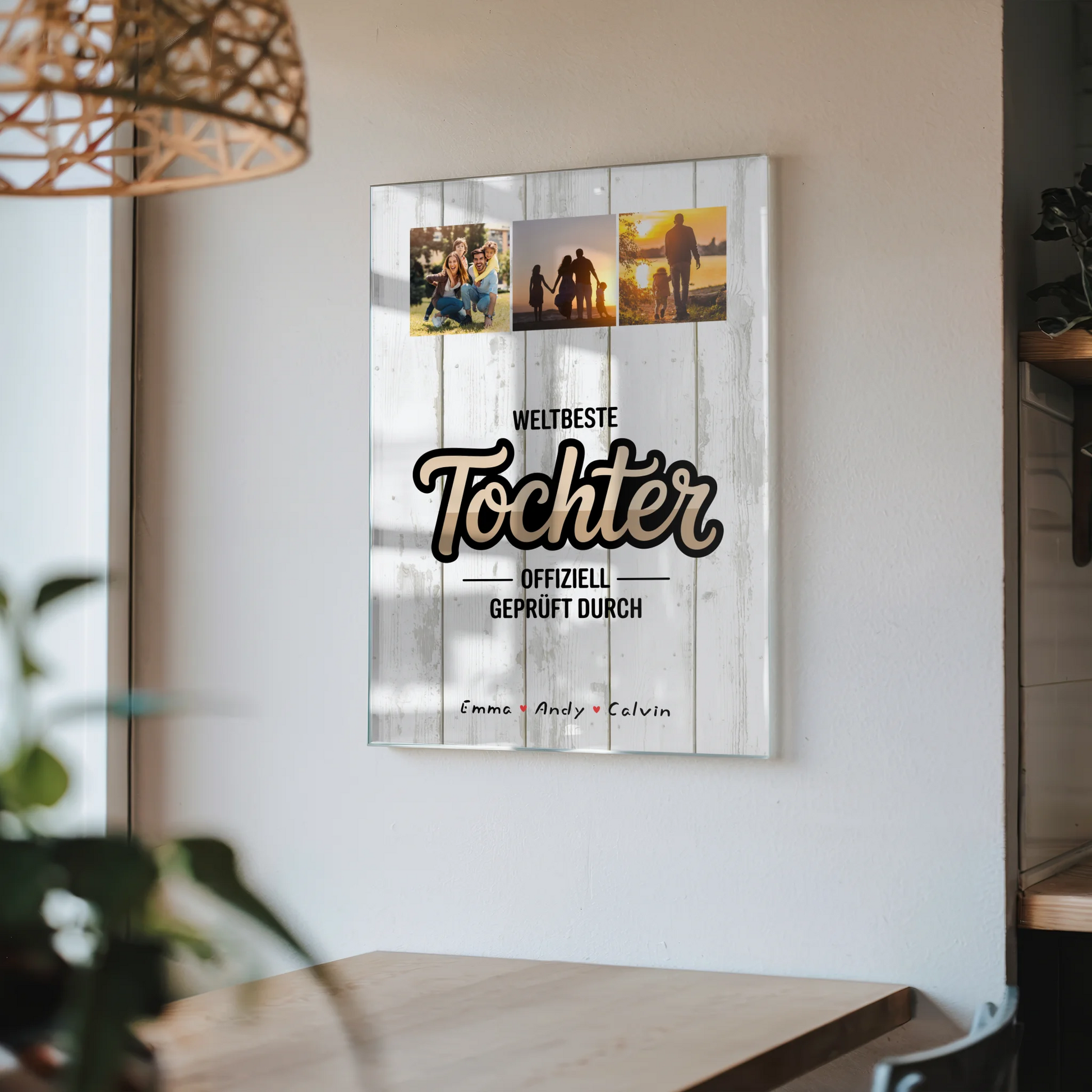 Personalisierte Geschenke für Tochter Foto Acrylglas Weltbeste Tochter Offiziell Geprüft Durch Fotocollage Leinwand Tasse 4