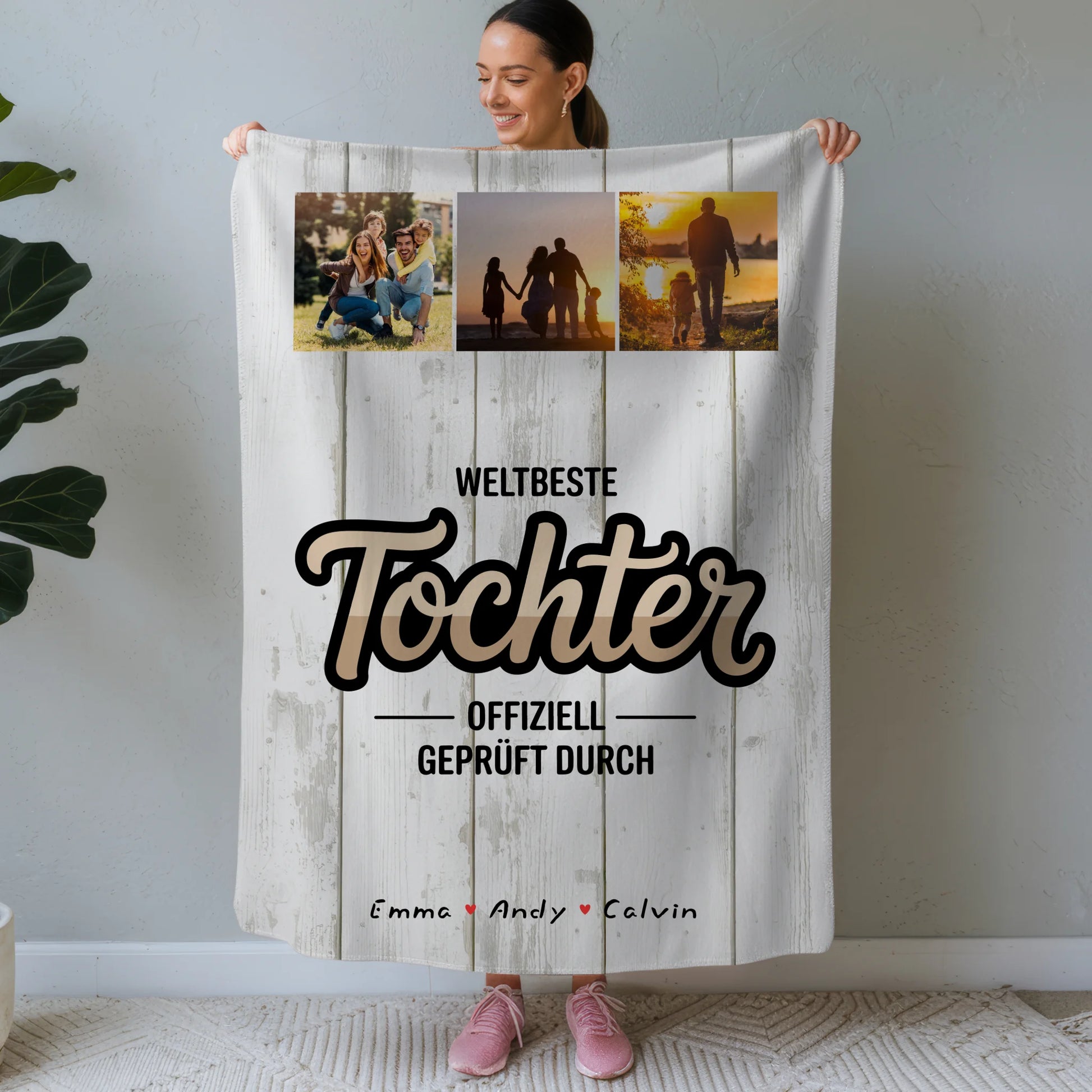 Personalisierte Decke Für Tochter Tochter Fotocollage Weltbeste Tochter Offiziell Geprüft Durch 1