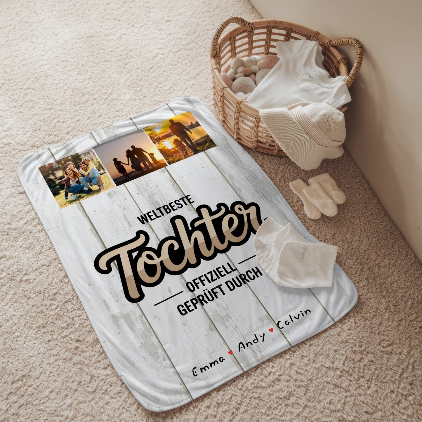 Personalisierte Decke Für Tochter Tochter Fotocollage Weltbeste Tochter Offiziell Geprüft Durch 2