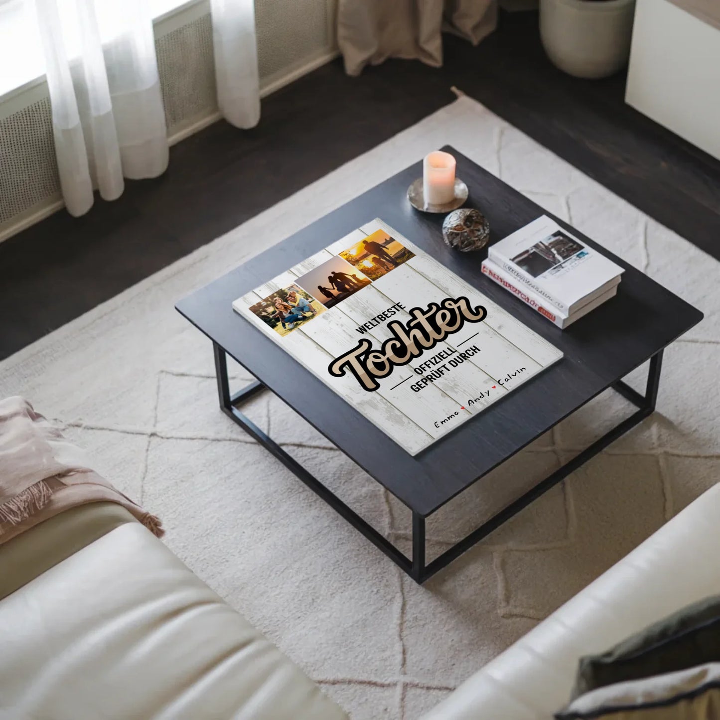 Fotoboard Magnetisch für Tochter - Weltbeste Tochter mit personalisierter Fotocollage 3