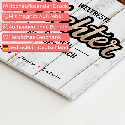 Fotoboard Magnetisch für Tochter - Weltbeste Tochter mit personalisierter Fotocollage 4