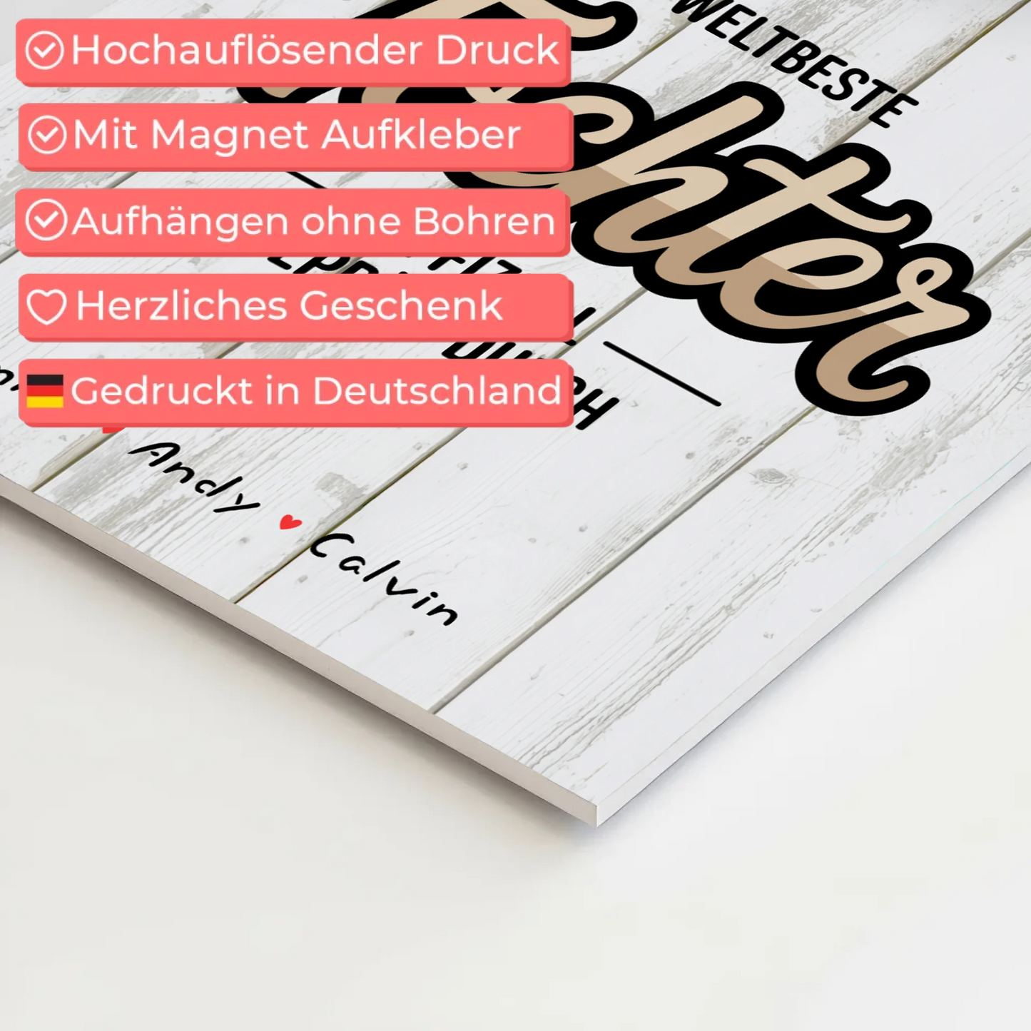 Fotoboard Magnetisch für Tochter - Weltbeste Tochter mit personalisierter Fotocollage 10