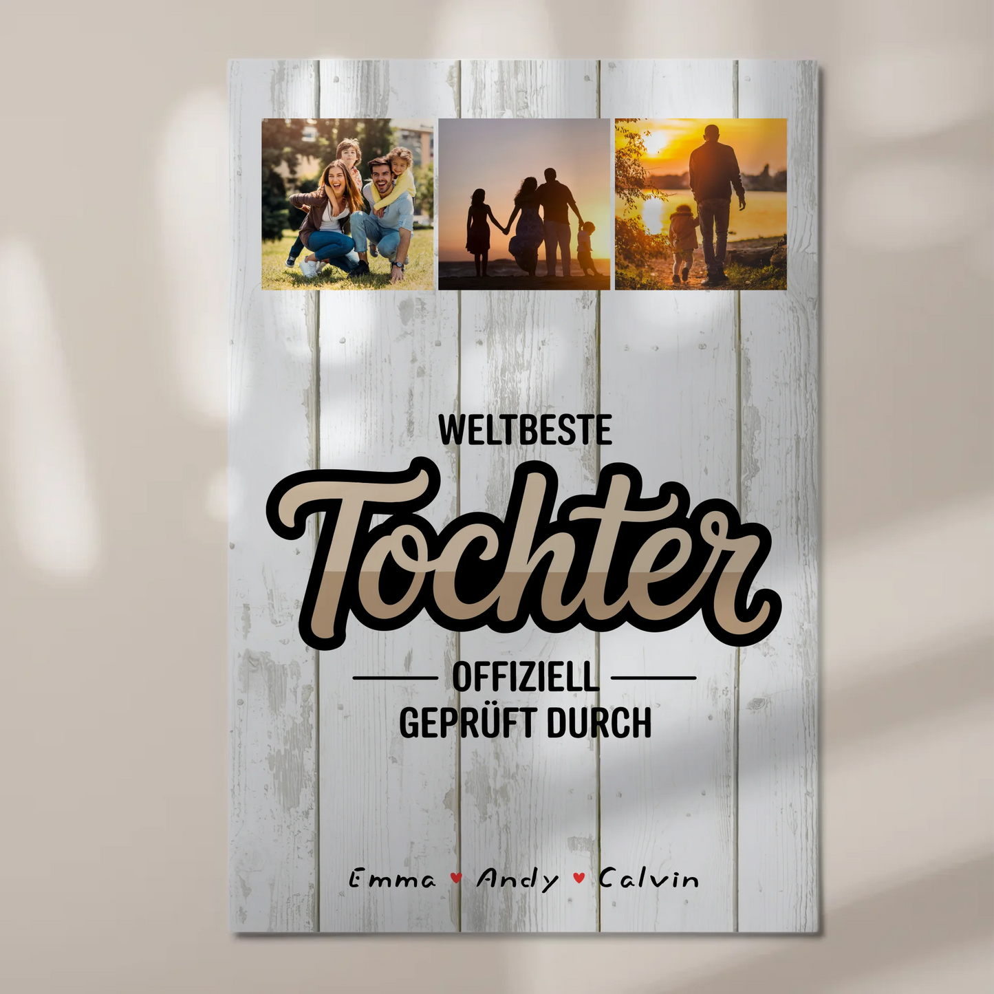 Fotoboard Magnetisch für Tochter - Weltbeste Tochter mit personalisierter Fotocollage