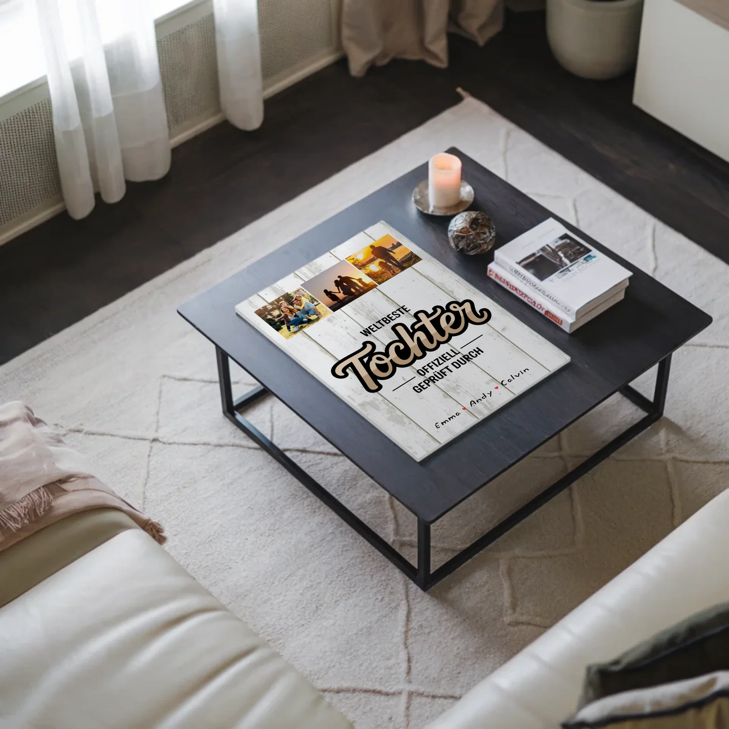 Fotoboard Magnetisch für Tochter - Weltbeste Tochter mit personalisierter Fotocollage