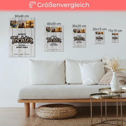 Fotoboard Magnetisch für Tochter - Weltbeste Tochter mit personalisierter Fotocollage