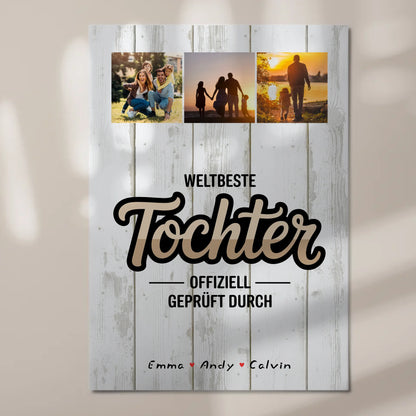 Fotoboard Magnetisch für Tochter - Weltbeste Tochter mit personalisierter Fotocollage