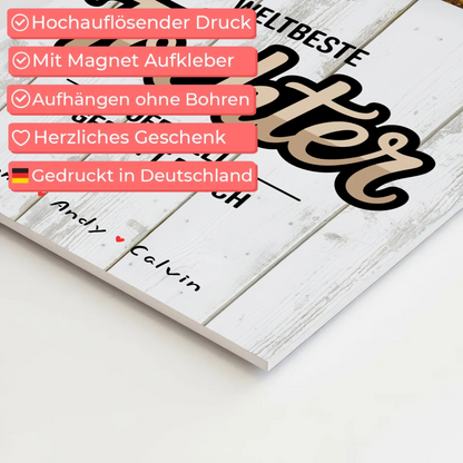 Fotoboard Magnetisch für Tochter - Weltbeste Tochter mit personalisierter Fotocollage