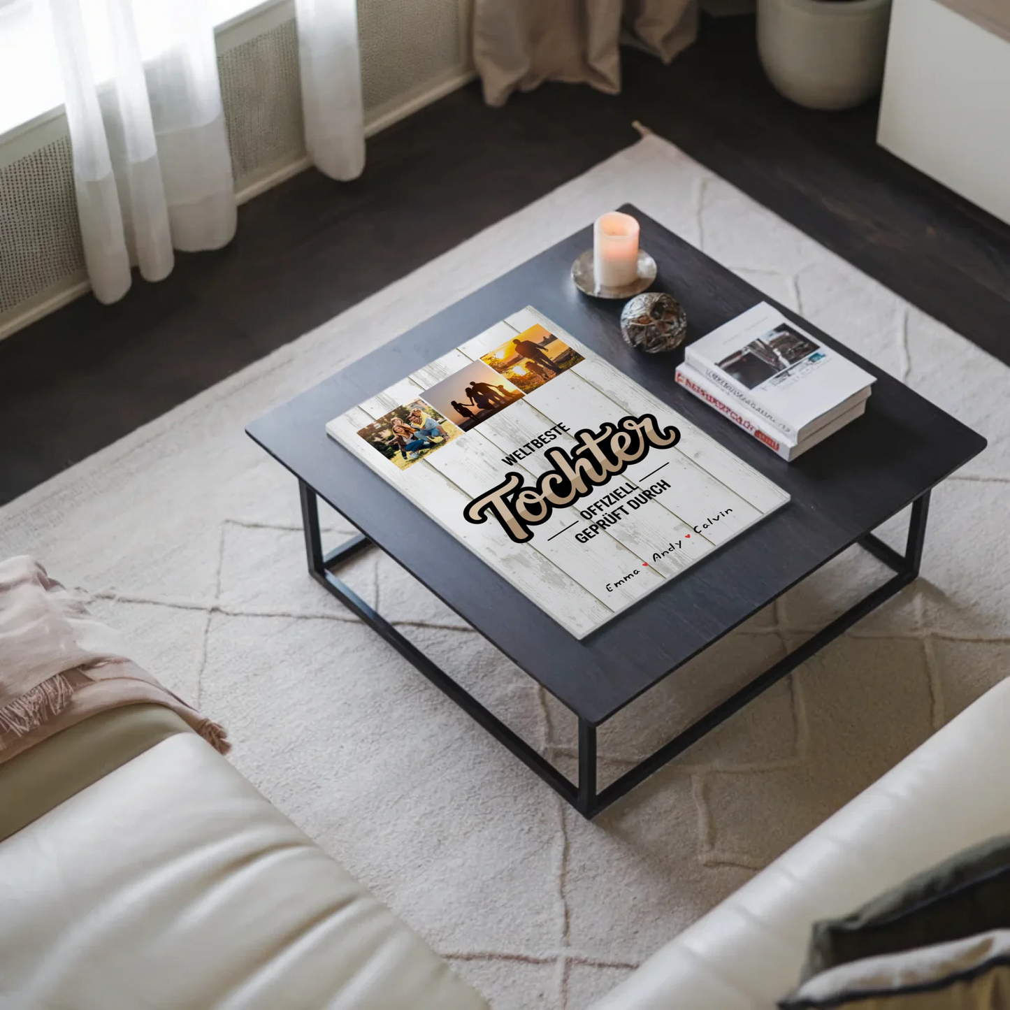 Fotoboard Magnetisch für Tochter - Weltbeste Tochter mit personalisierter Fotocollage