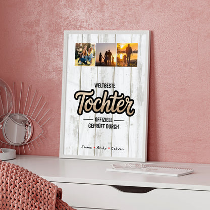 Foto Collage Poster Erstellen Tochter Fotocollage Weltbeste Tochter Offiziell Geprüft Durch