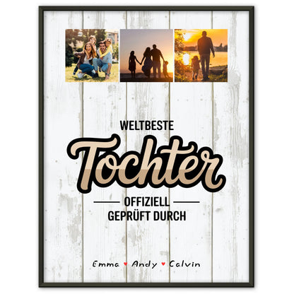Foto Collage Poster Erstellen Tochter Fotocollage Weltbeste Tochter Offiziell Geprüft Durch