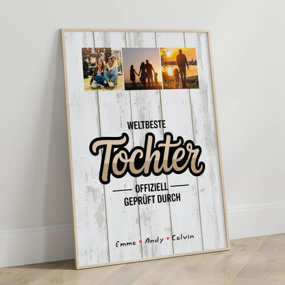 Foto Collage Poster Erstellen Tochter Fotocollage Weltbeste Tochter Offiziell Geprüft Durch
