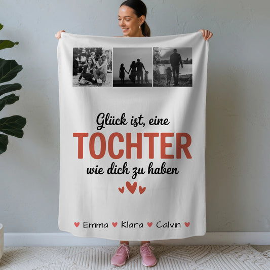 Personalisierte Decke Für Tochter Geschenk Fotocollage Tochter Glück Ist eine Tochter Wie Dich Zu Haben 1