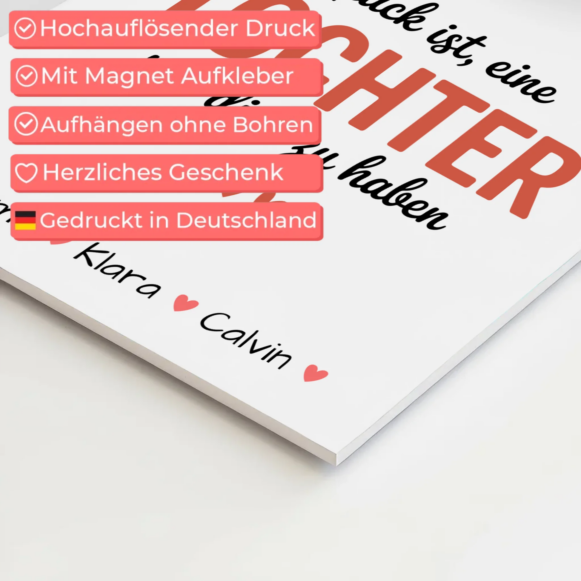 Fotoboard Poster Magnetisch Geschenk Fotocollage Tochter Glück Ist eine Tochter Wie Dich Zu Haben 10