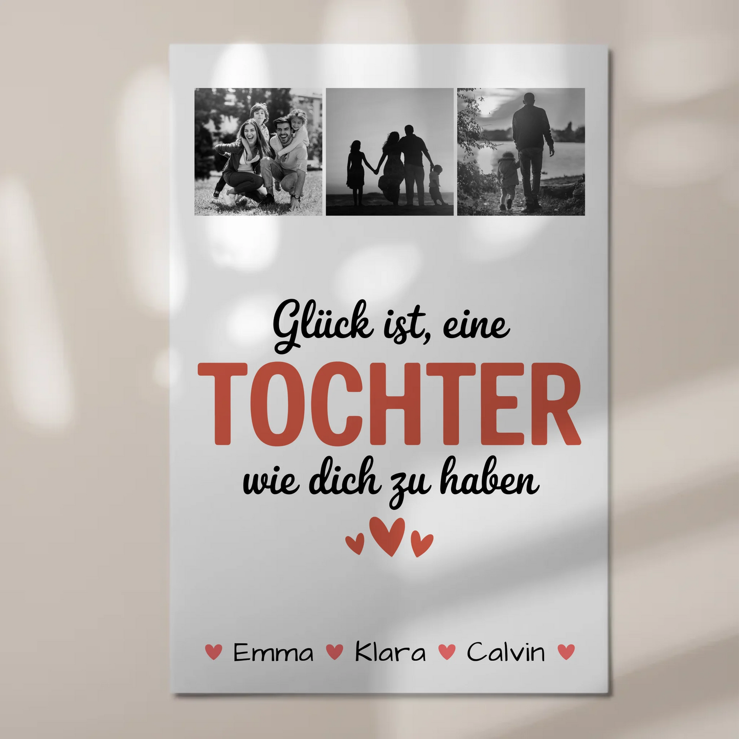 Fotoboard Poster Magnetisch Geschenk Fotocollage Tochter Glück Ist eine Tochter Wie Dich Zu Haben