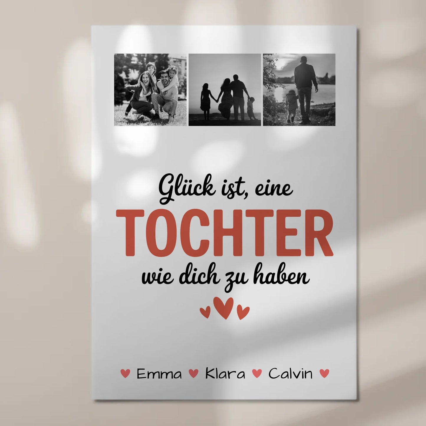Fotoboard Poster Magnetisch Geschenk Fotocollage Tochter Glück Ist eine Tochter Wie Dich Zu Haben