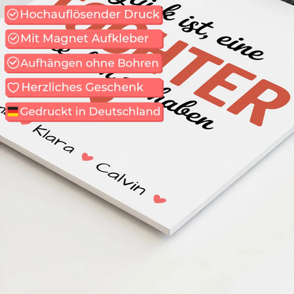 Fotoboard Poster Magnetisch Geschenk Fotocollage Tochter Glück Ist eine Tochter Wie Dich Zu Haben