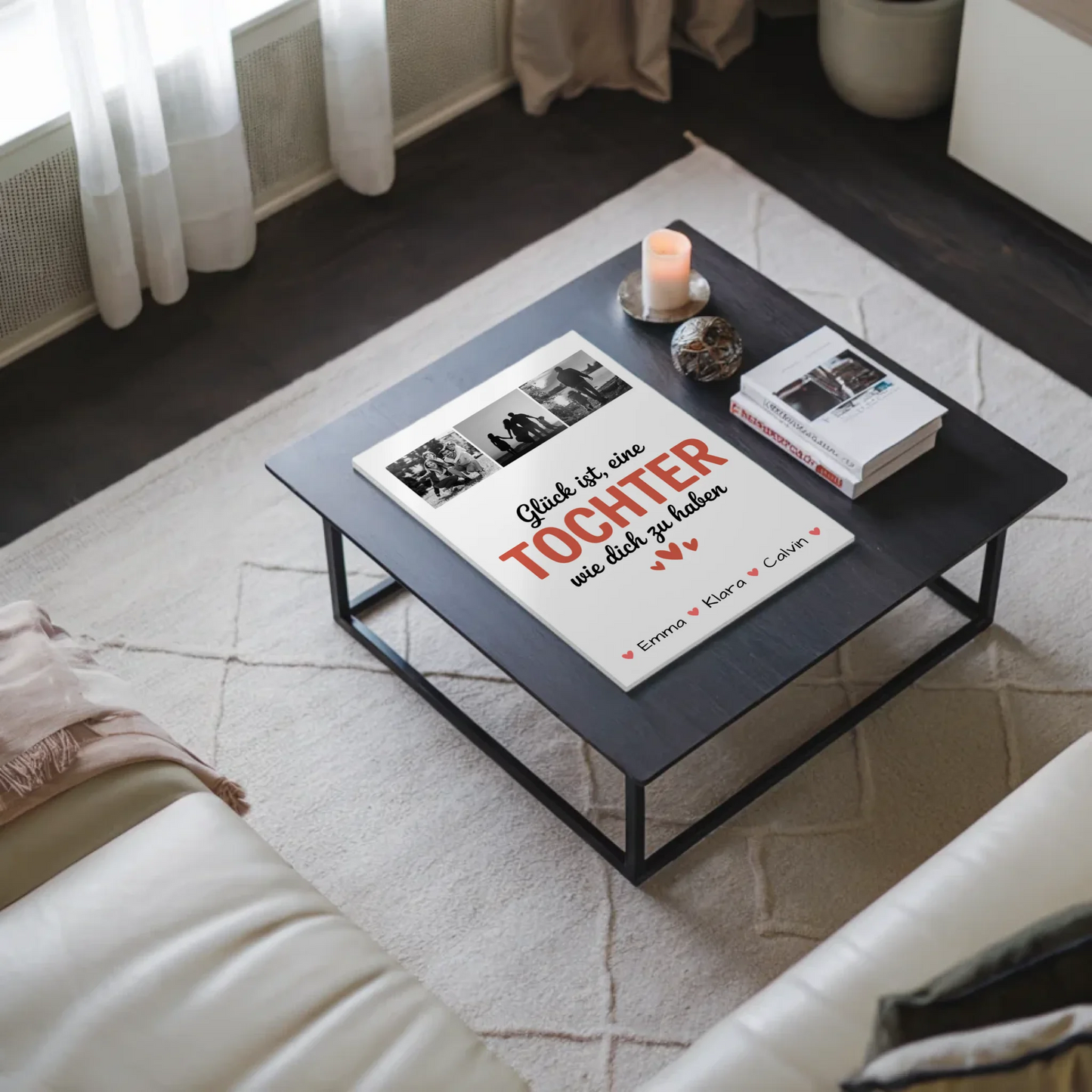 Fotoboard Poster Magnetisch Geschenk Fotocollage Tochter Glück Ist eine Tochter Wie Dich Zu Haben