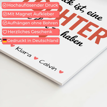 Fotoboard Poster Magnetisch Geschenk Fotocollage Tochter Glück Ist eine Tochter Wie Dich Zu Haben