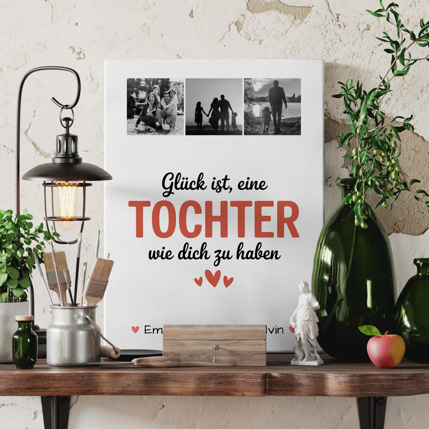 Leinwand Bild Geschenk Fotocollage Tochter Glück Ist eine Tochter Wie Dich Zu Haben personalisiert 3