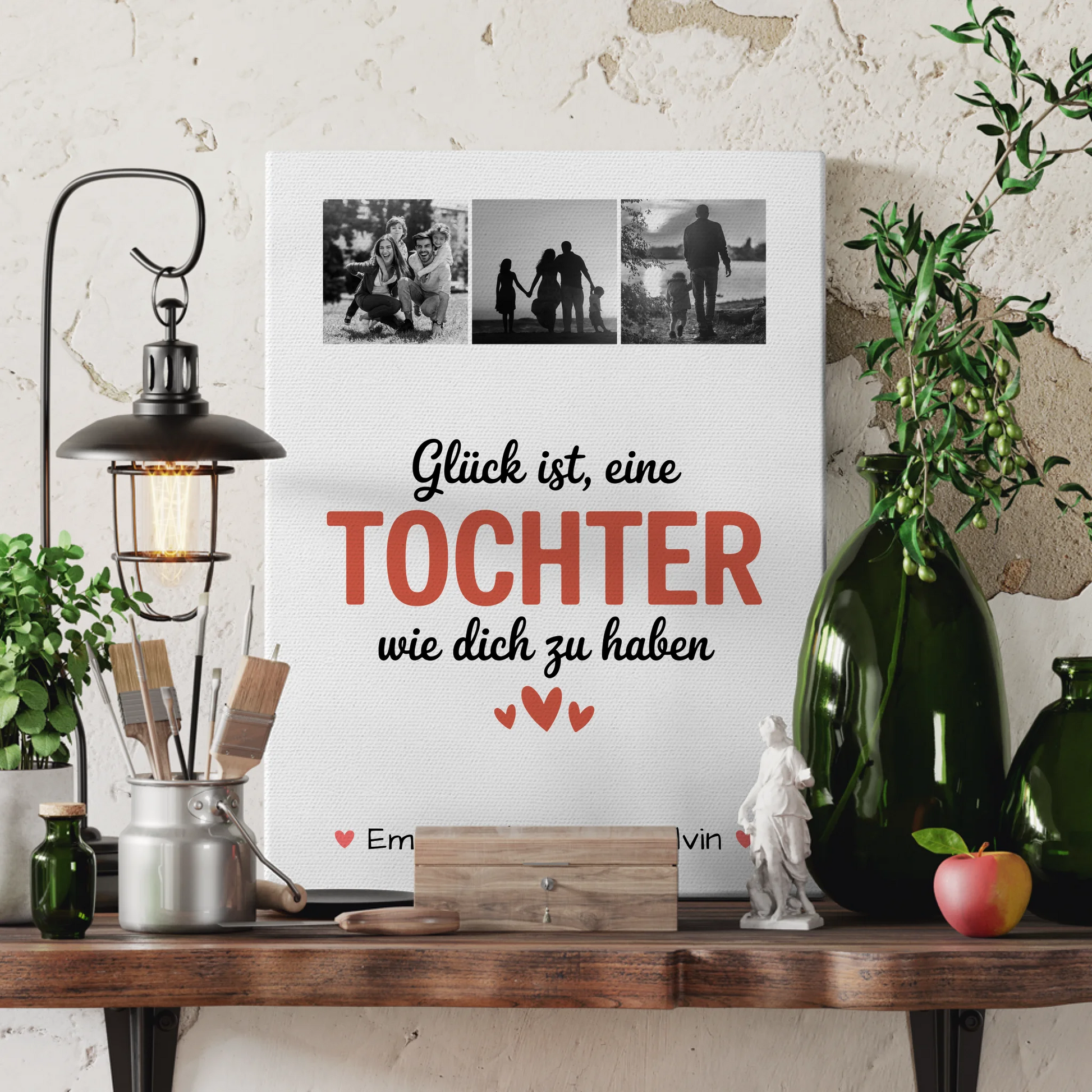 Leinwand Bild Geschenk Fotocollage Tochter Glück Ist eine Tochter Wie Dich Zu Haben personalisiert 3