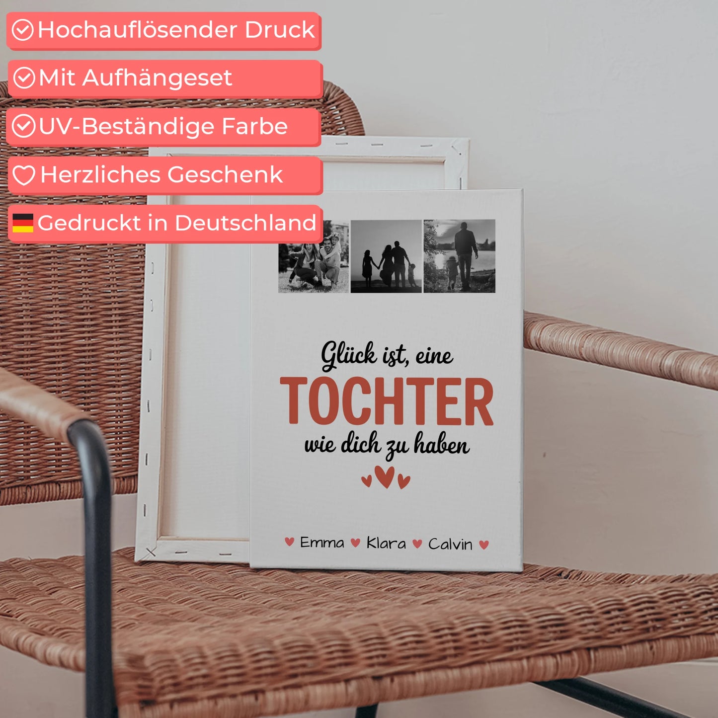 Leinwand Bild Geschenk Fotocollage Tochter Glück Ist eine Tochter Wie Dich Zu Haben personalisiert 5